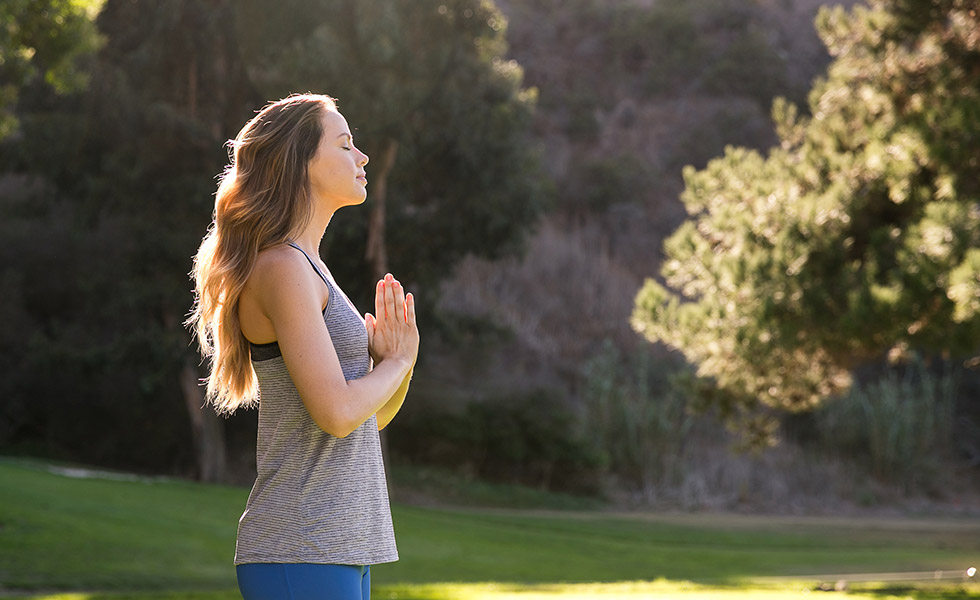 Woman practicing yoga