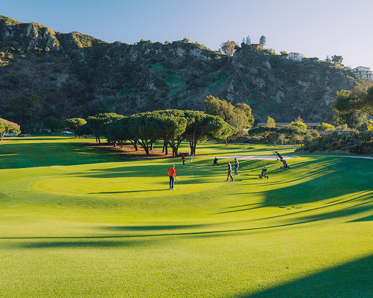 People out on the golf course.