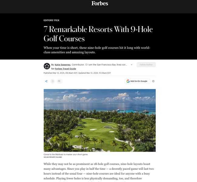 A screenshot of the online article from Forbes