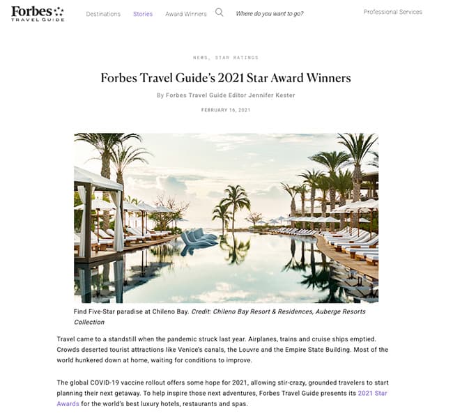 A screenshot of the Forbes article
