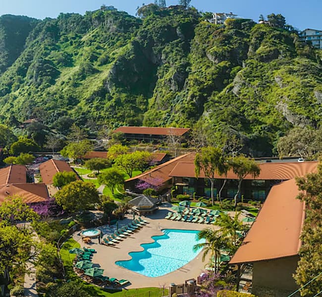An aerial view of the pool