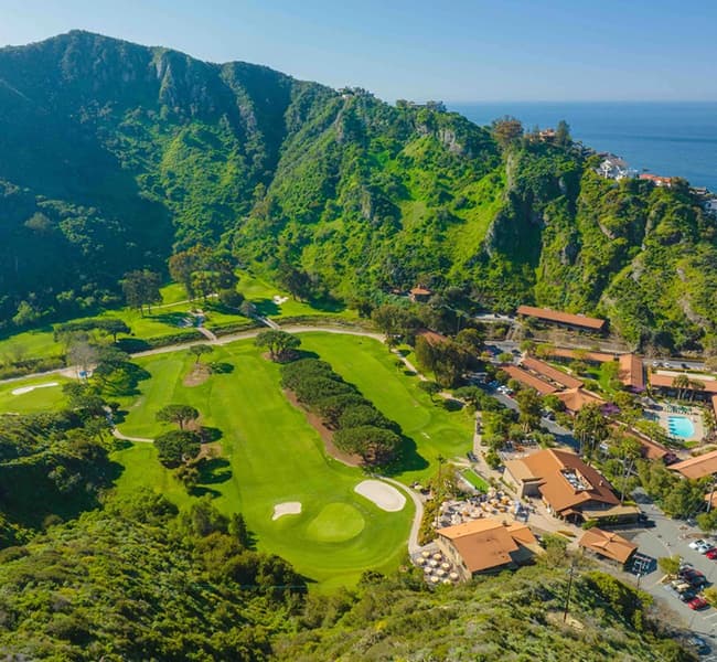 An aerial view of the property