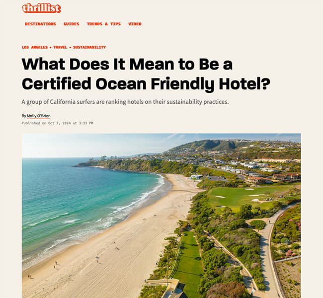 A screenshot of the online magazine Thrilllist