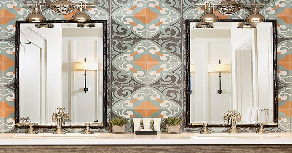 Bathroom mirrors and sinks