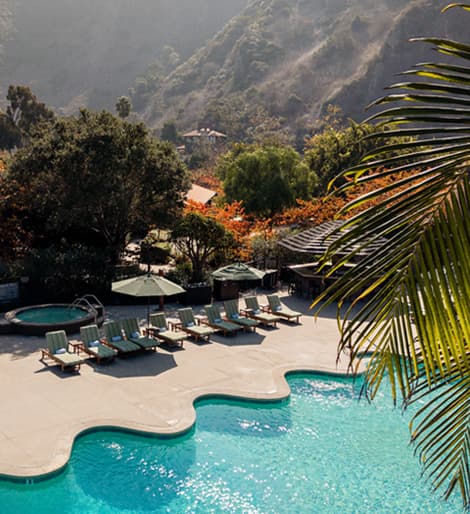 An aerial view of the pool