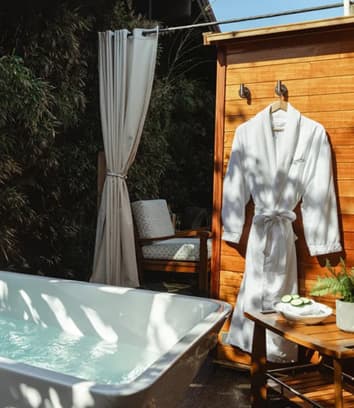 An outdoor spa
