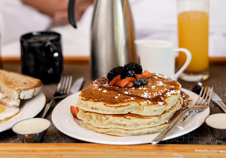 A stack of pancakes